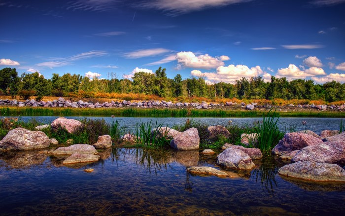 Gheraiesti Park Romania River Stones Sky