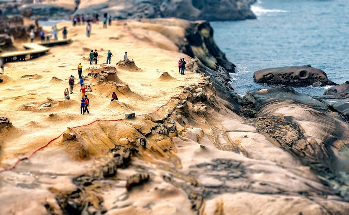 People at Yehliu Geopark Taiwan