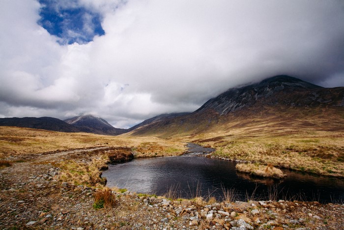 4K Mountains in Scotland with Clouds