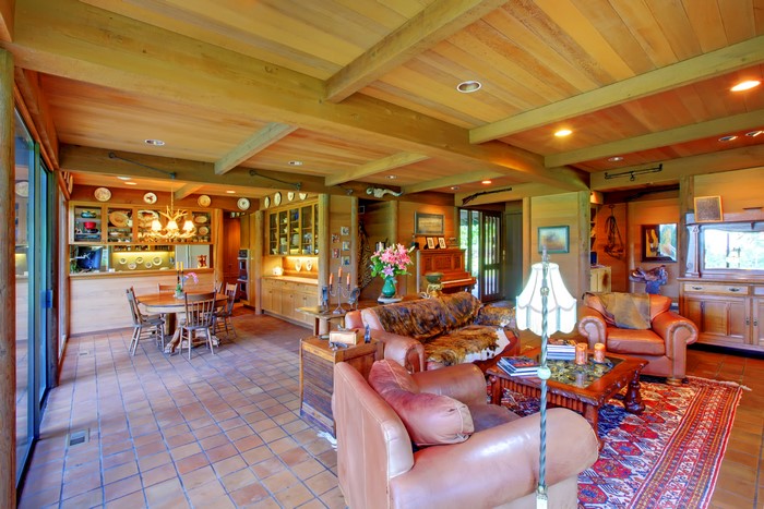 Rustic Living Room with Dining Area