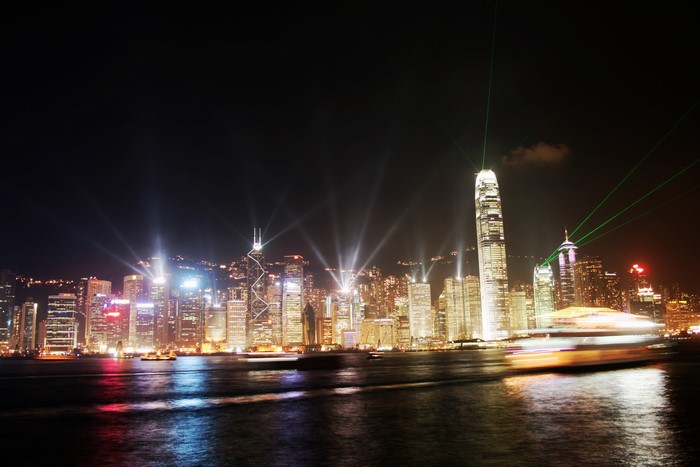 Hong Kong Skyline at Night with Symphony of Lights
