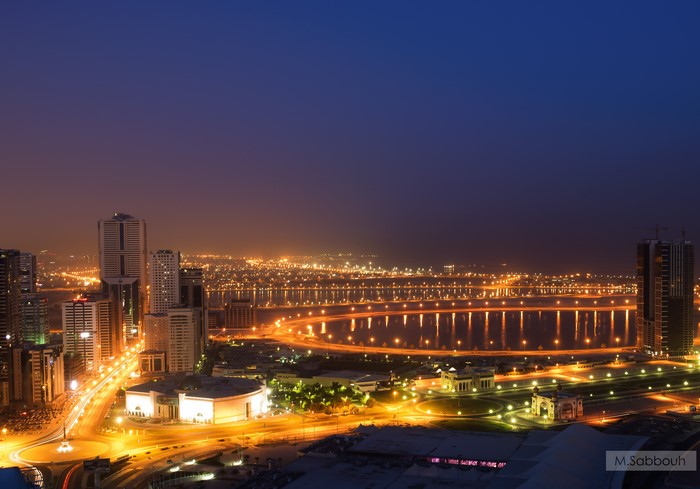 Sharjah, Emirates UAE at Night