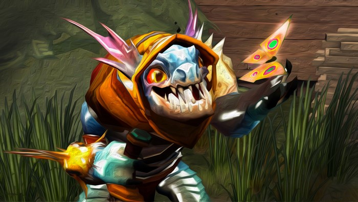 Slark from DOTA 2 with a butterfly