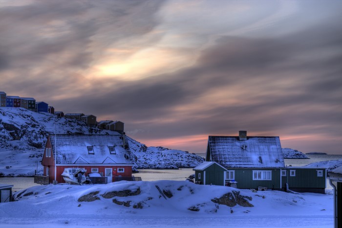 4K Winter Houses in Sisimiut, Greenland