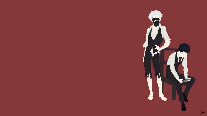 Kaneki Ken and another character from Tokyo Ghoul