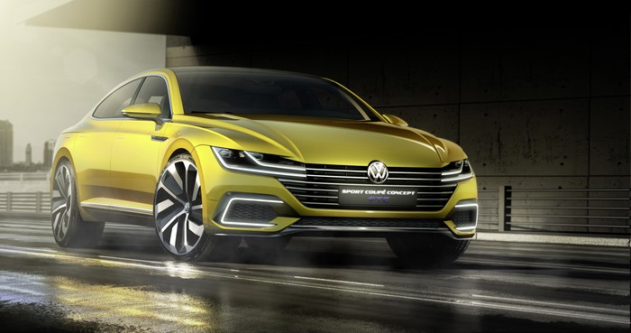4K Volkswagen Sport Coupe Concept GTE Yellow Front