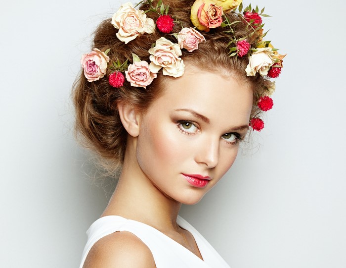 Woman with flowers in her hair