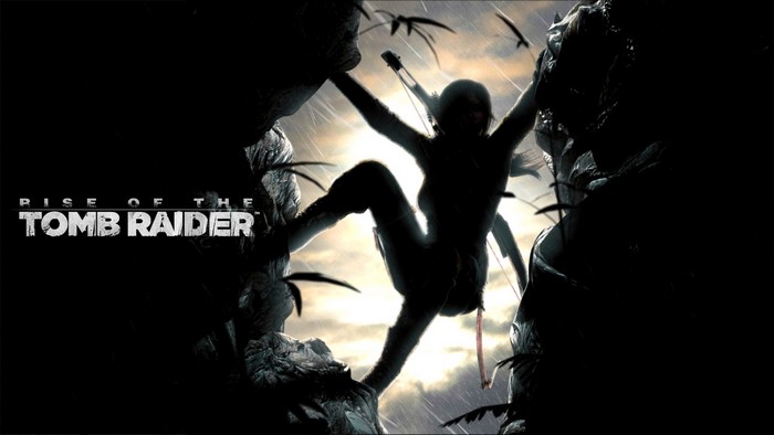 Lara Croft from Rise of the Tomb Raider climbing a crag