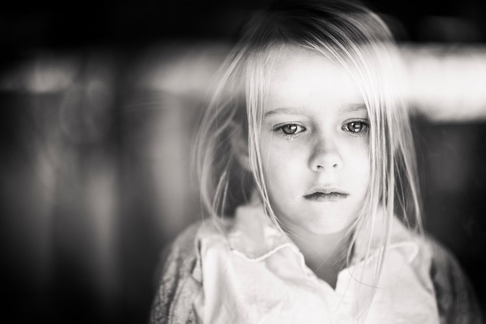 Close-up of a young girl's face