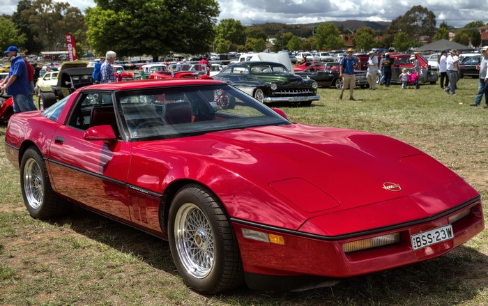 Red Chevrolet Corvette at a Car Show