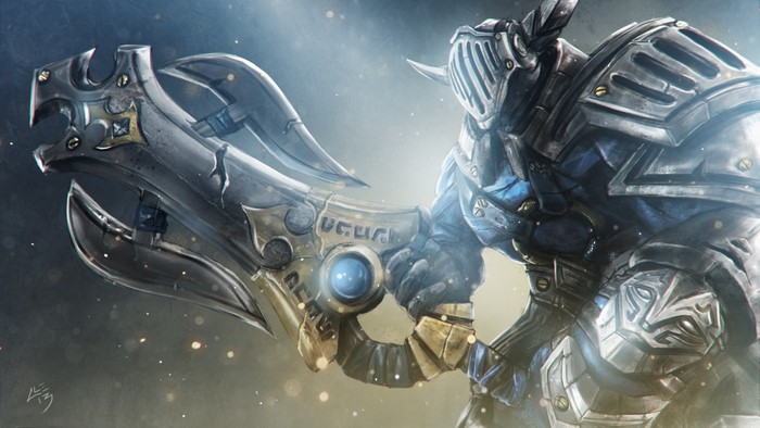 Sven from DOTA 2 with a battle axe