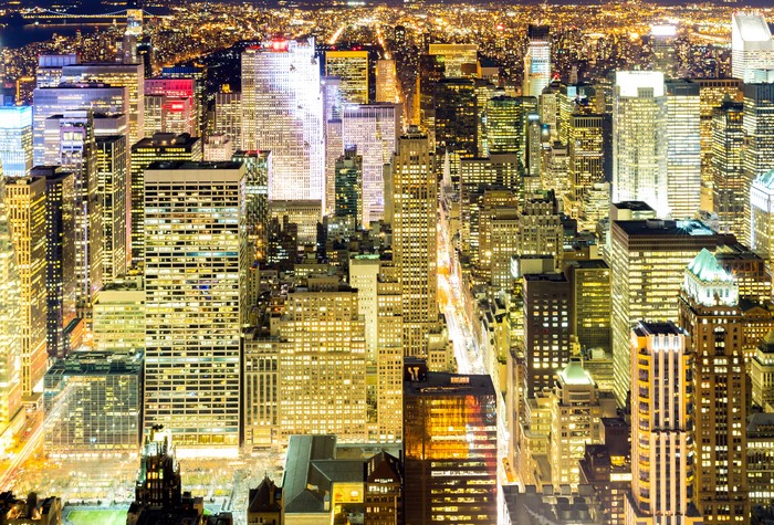 4K New York City Skyscrapers at Night