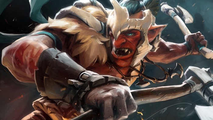 Troll Warlord from DOTA 2 with battle axes