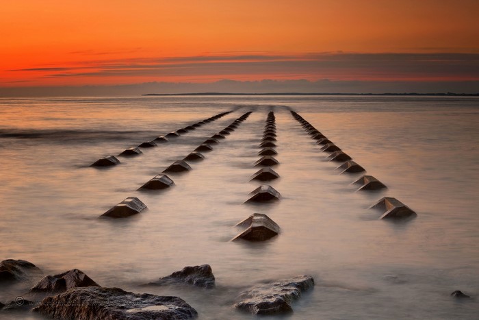 Breakwaters at Sunset