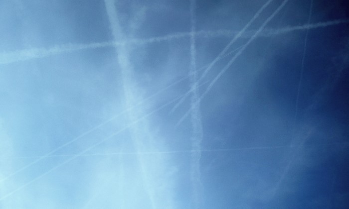 Sky with contrails