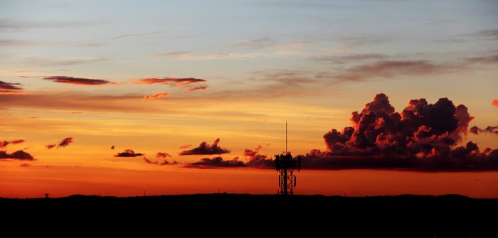 Sunset over Brazil with Cell Tower