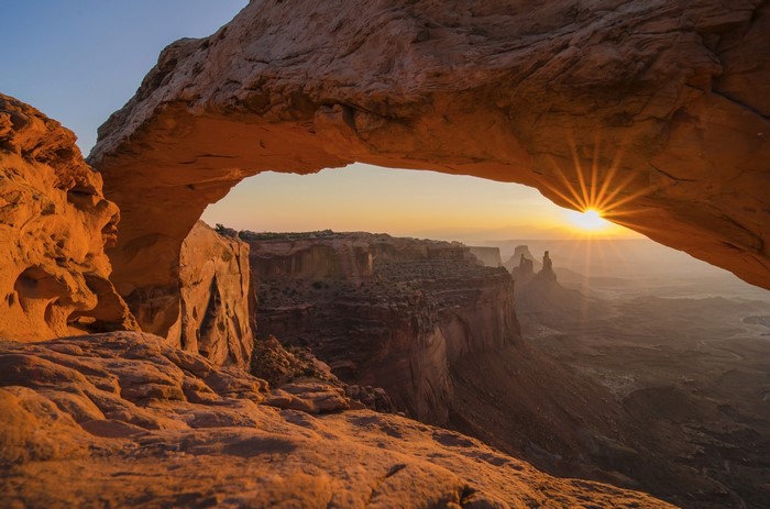 Sunrise through Mesa Arch, Canyonlands National Park, Utah