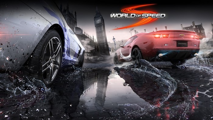 World of Speed cars splashing water in London