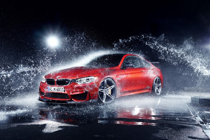 Red BMW M4 Coupe F82 by AC-Schnitzer with Water Splash