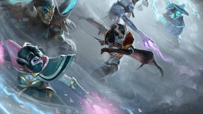 Dota 2 characters in a magical battle