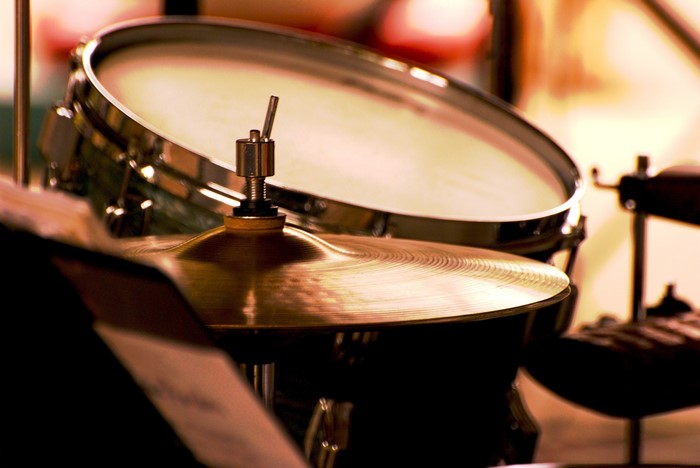 Close-up of a drum and cymbal