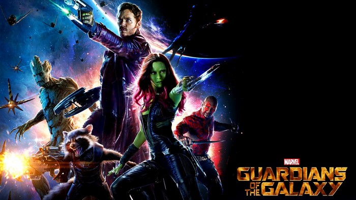Guardians of the Galaxy characters: Star-Lord, Gamora, Drax, Groot, Rocket
