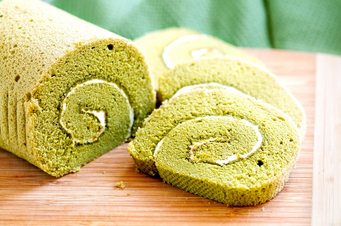 Green Swiss Roll Pastry Slices