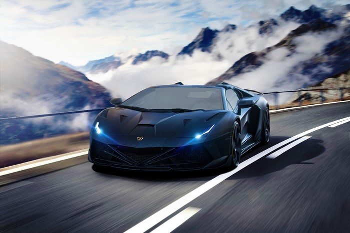Lamborghini Aventador Hypercar on a Mountain Road