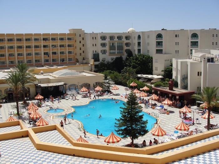 Hotel Pools and Palms in Hammamet, Tunisia
