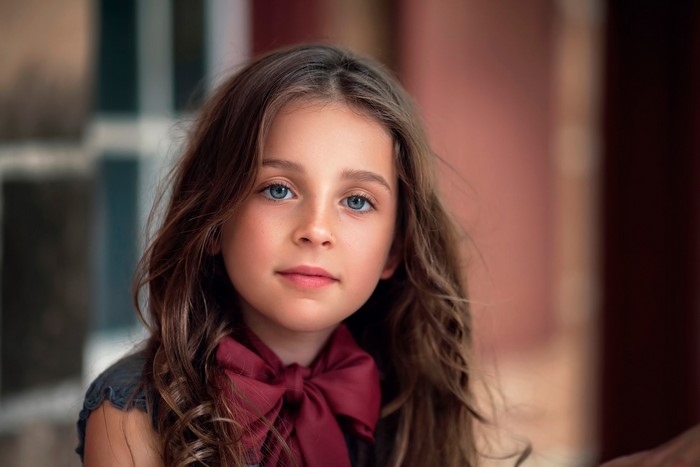 Portrait of a Little Girl with Blue Eyes