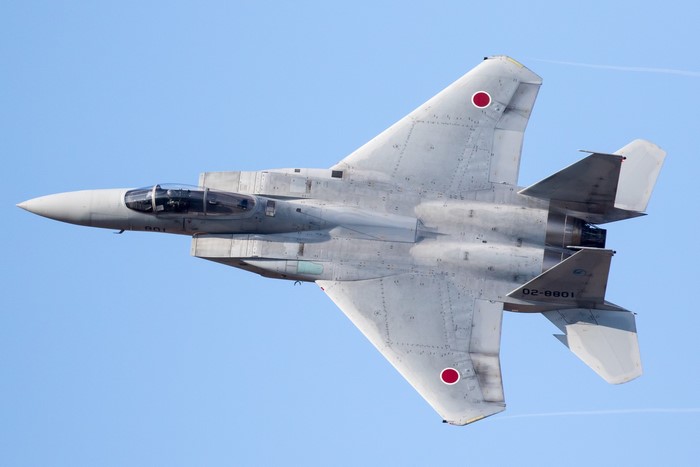 Japanese F-15J Eagle fighter jet in flight