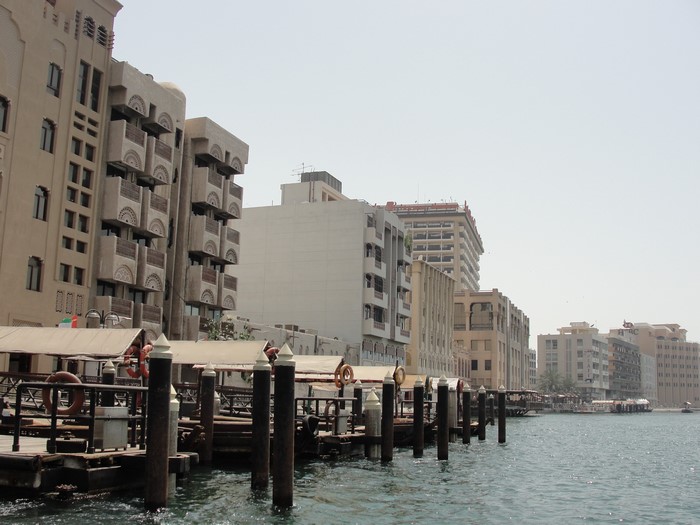 Buildings along the Dubai Creek waterfront