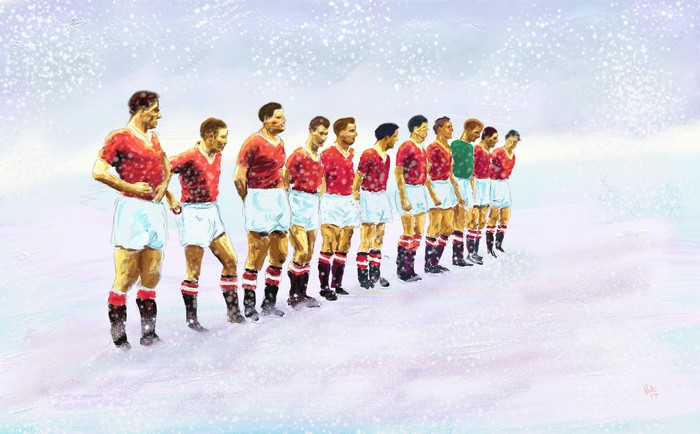 Manchester United's Babes Last Lineup in Snow