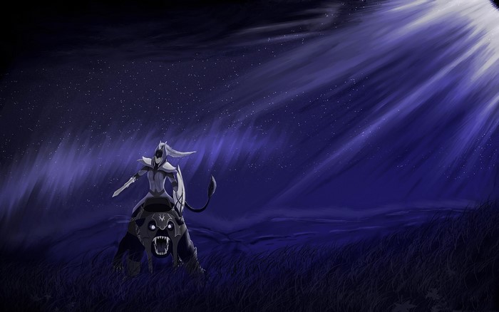 Luna from DOTA 2 riding a beast