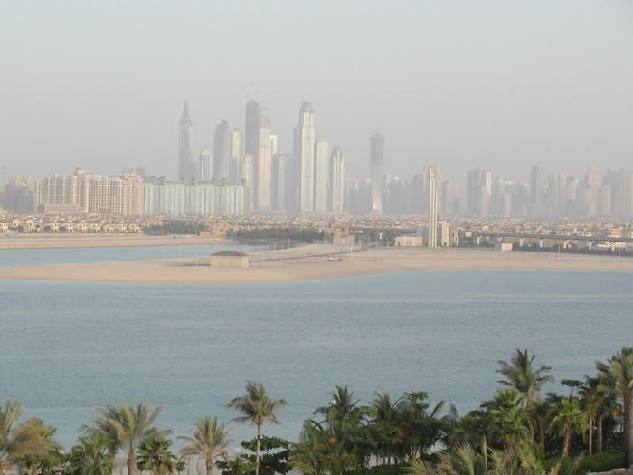 Dubai Skyline with Palm Jumeirah and the Sea