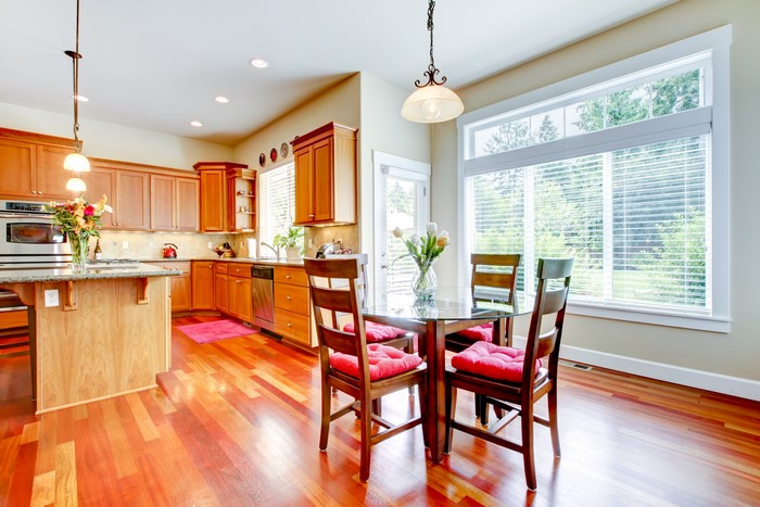 Kitchen with Dining Area and Large Window