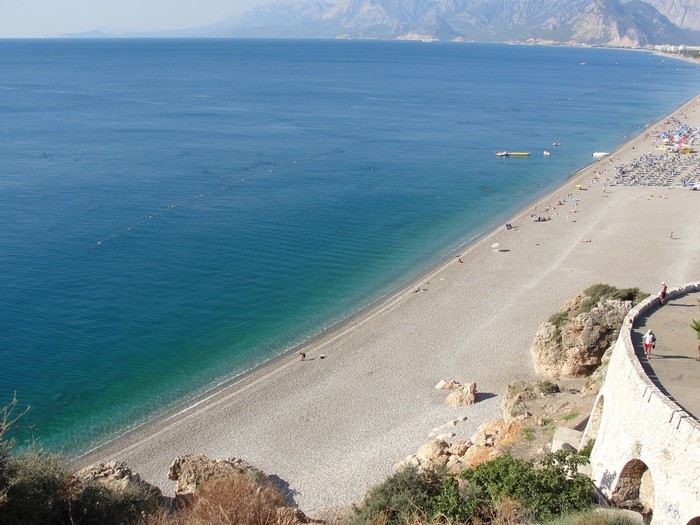 Beach and Sea in Antalya, Turkey from Above