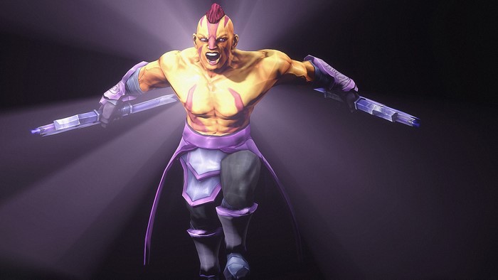 Anti-Mage from DOTA 2 with swords