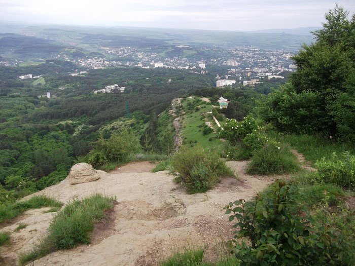 View of Kislovodsk from a mountain with forests and trees