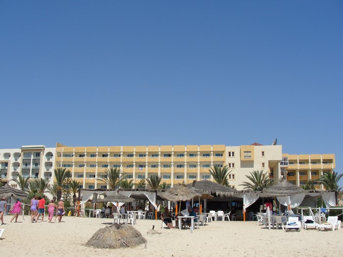 Hotel on the beach in Hammamet, Tunisia