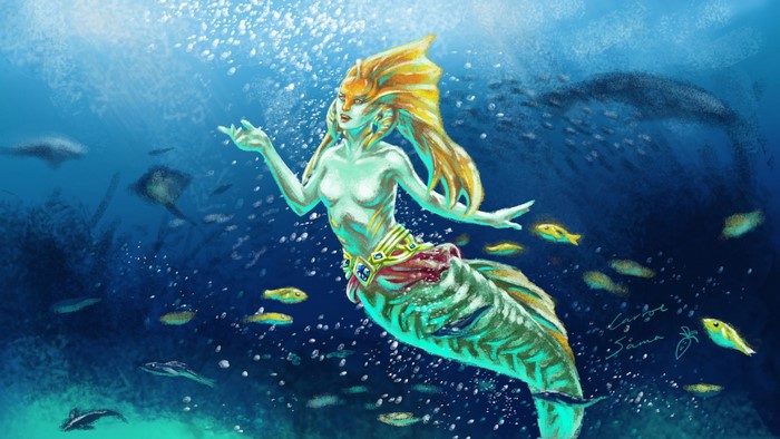 Naga Siren from DOTA 2 underwater