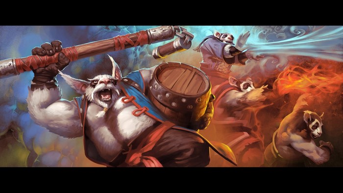 Brewmaster and allies from DOTA 2