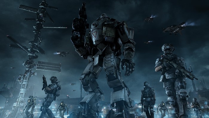 4K Titanfall Warriors with Mech and Aircraft