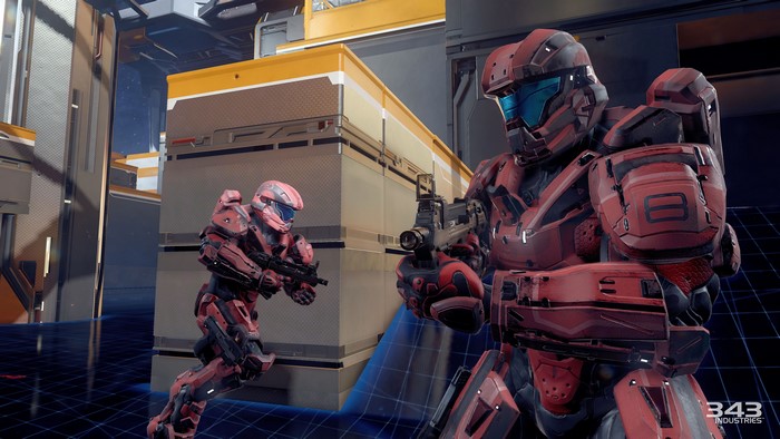 4K Halo 5: Guardians Warriors with Assault Rifles