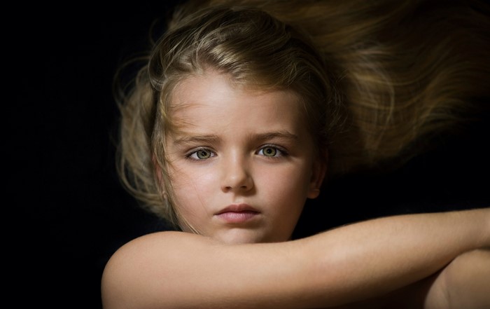 Close-up portrait of a young girl