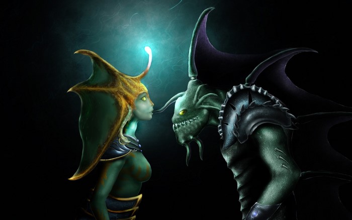 Naga Siren and Slardar from DOTA 2