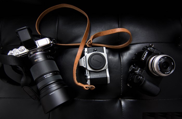 Lumix Olympus Cameras with Leather Strap
