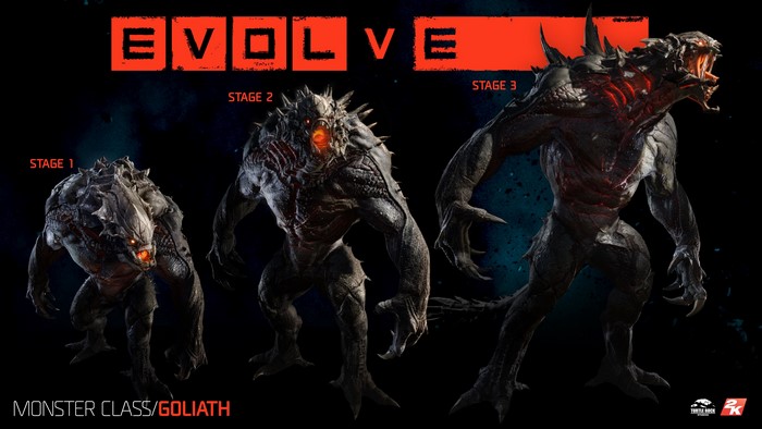 Evolve Goliath Monster Class Stages 1-3