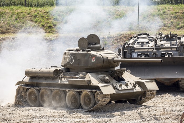 T-34-85 Tanks in Smoke