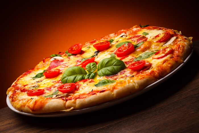 Pizza with Tomatoes and Basil